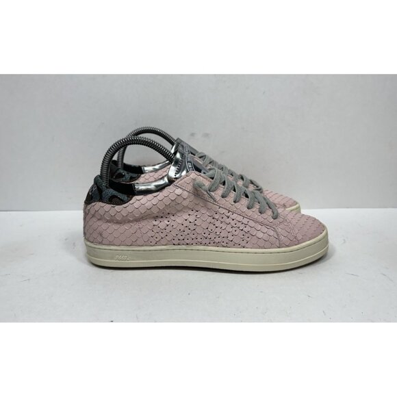 P448 John Pink Python Low Top Sneaker Made in Italy Women’s Size 7 / 37 - Picture 1 of 8